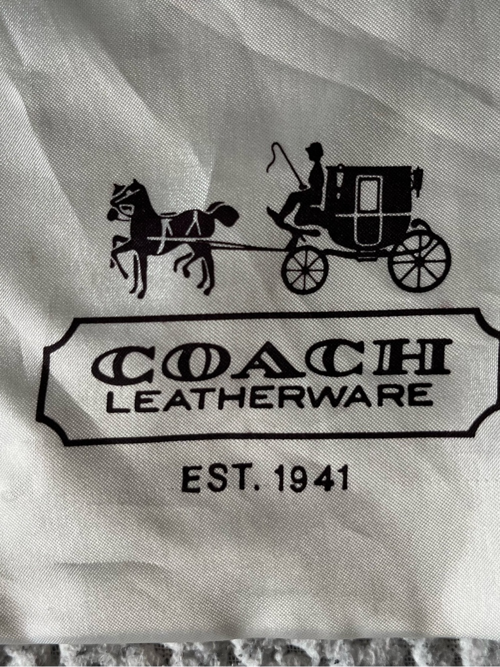 Coach purse Silk Ivory dust bag in medium size